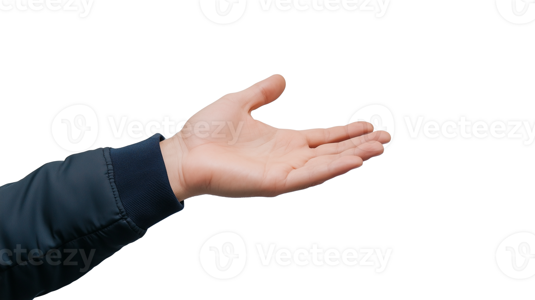 Open hand gesture isolated on transparent background png