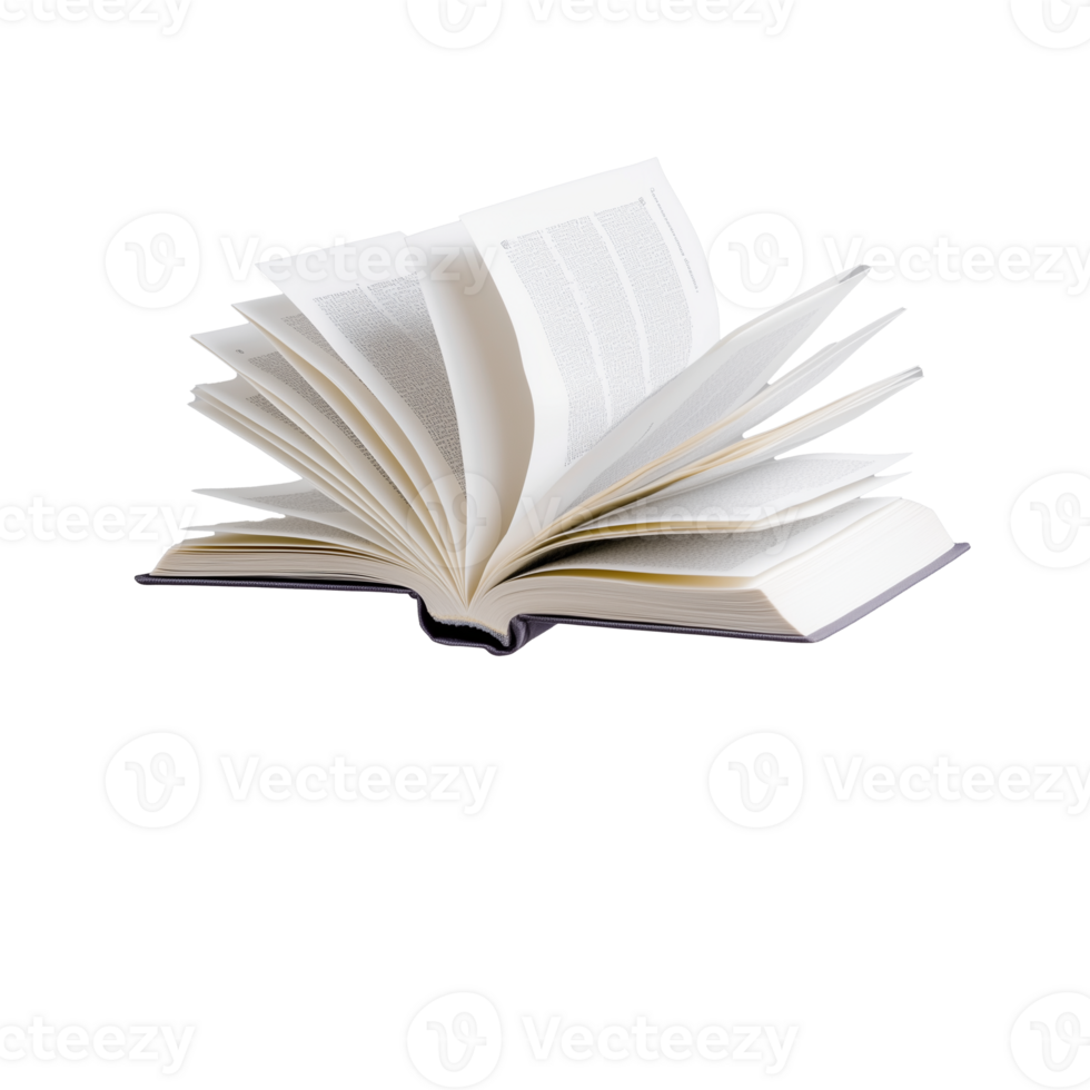 Book with spread pages isolated on transparent background png