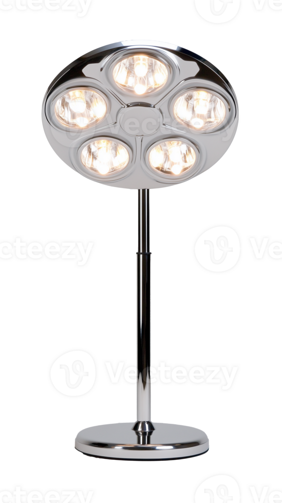 Surgical operating room light with multiple bulbs isolated on transparent background png