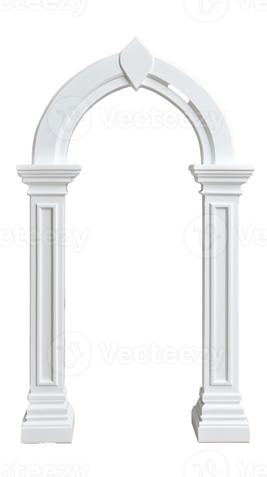 White arched doorway isolated on transparent background png