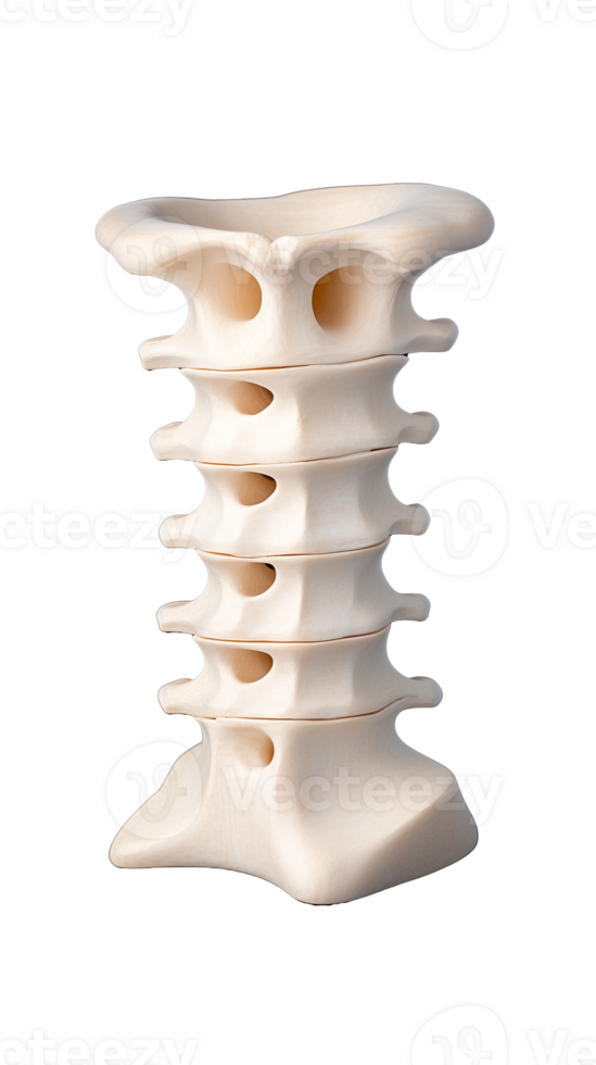 Tall stack of uncooked fusilli pasta isolated on transparent background png