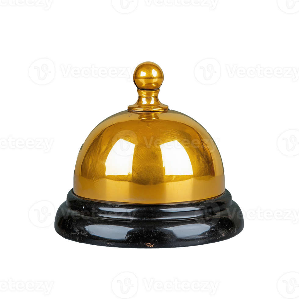 Small service bell with golden top isolated on transparent background png