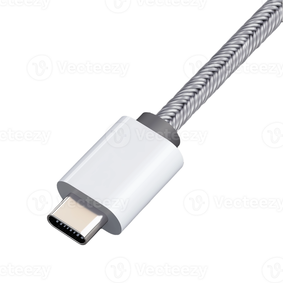 USB-C to USB-A adapter cable isolated on transparent background png