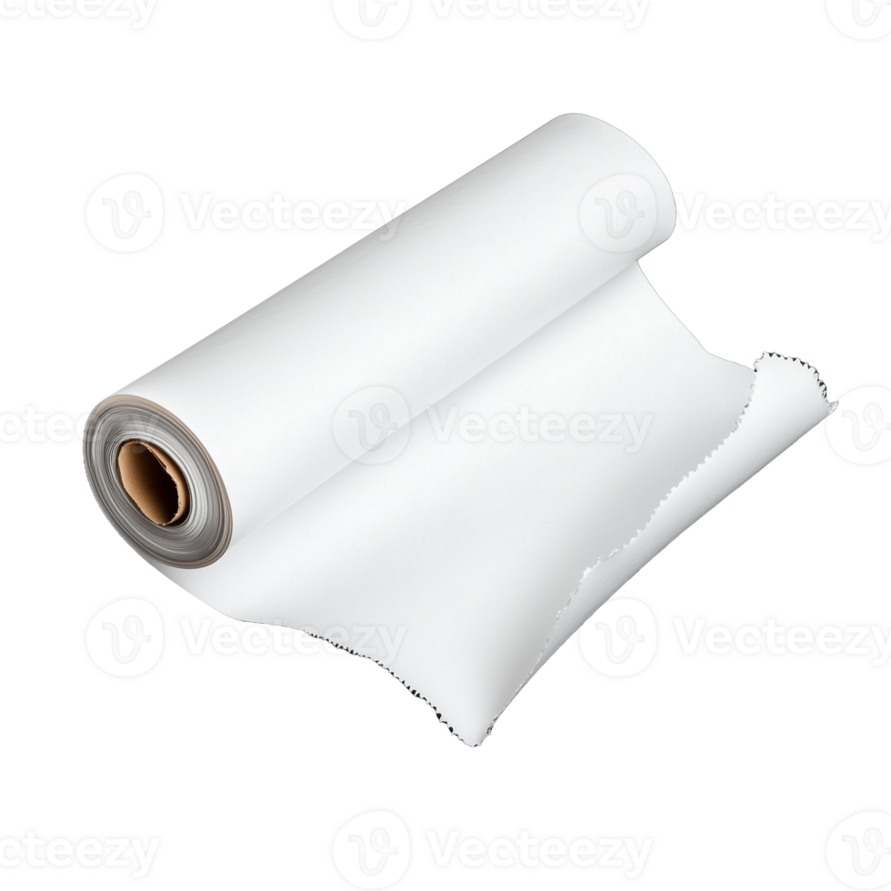Roll of white plastic wrap isolated on transparent background png