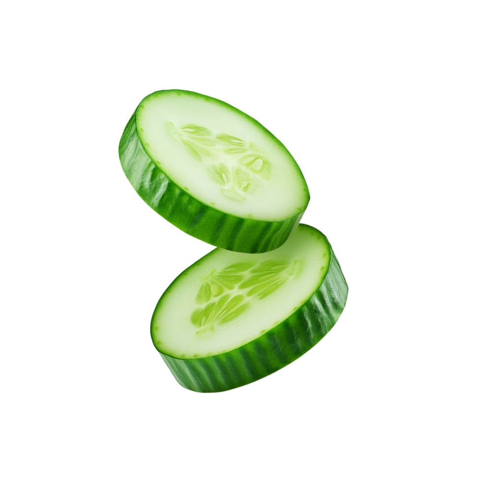 Sliced cucumber on transparent background png
