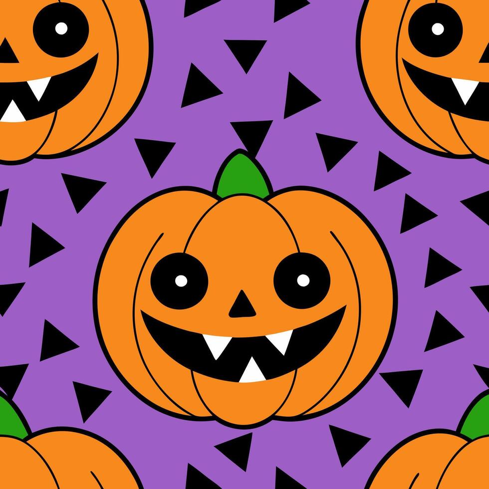 Halloween pumpkin seamless pattern vector