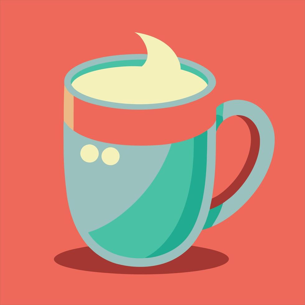 A cup of coffee with whipped cream on top vector