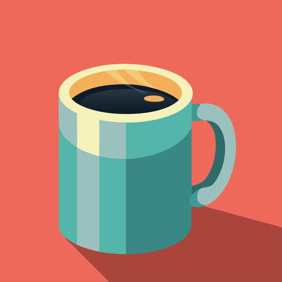 A cup of coffee on a red background vector