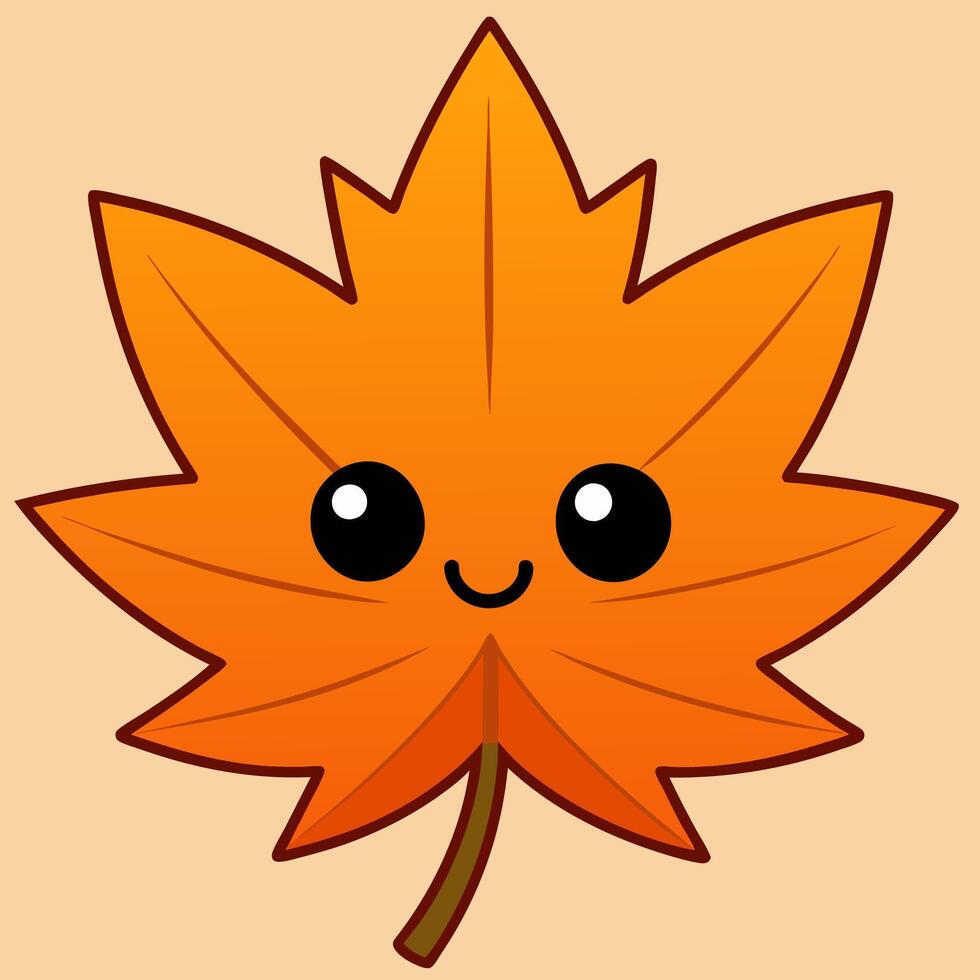 A cartoon leaf with a smiley face vector