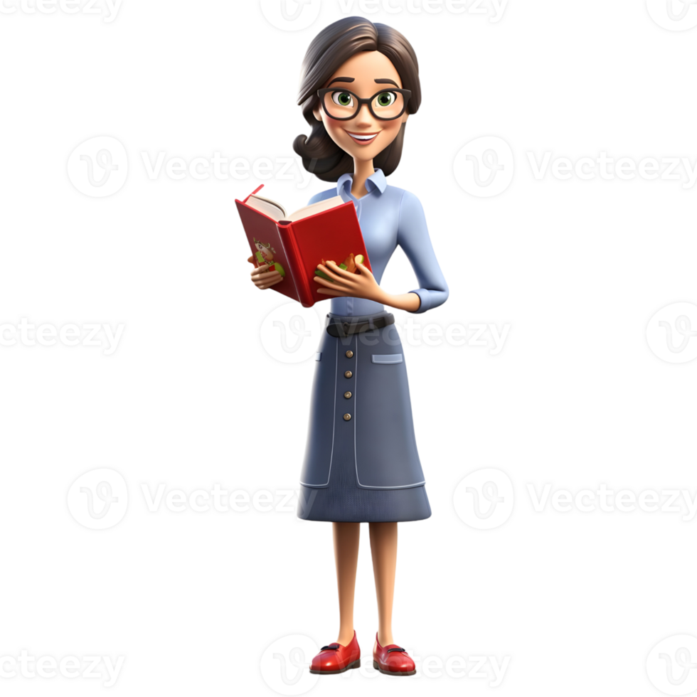 Whimsical 3D Character of Girl Lost in Imagination png