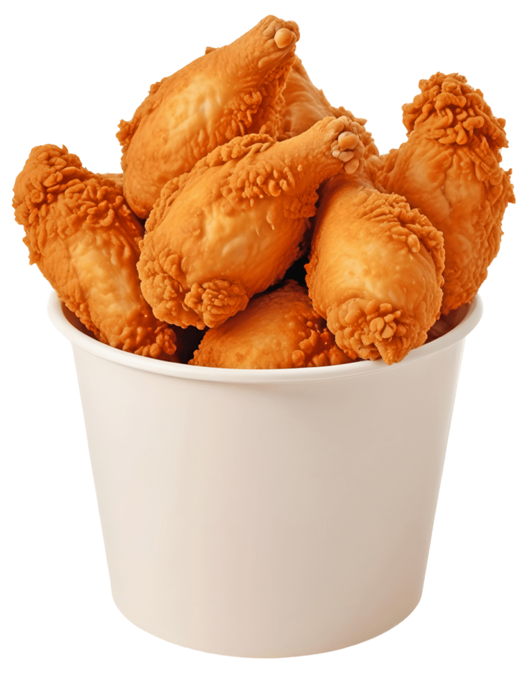 A Bucket of Crispy, Golden-Brown Fried Chicken png