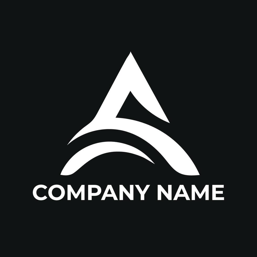 A letter simple logo design black and white vector