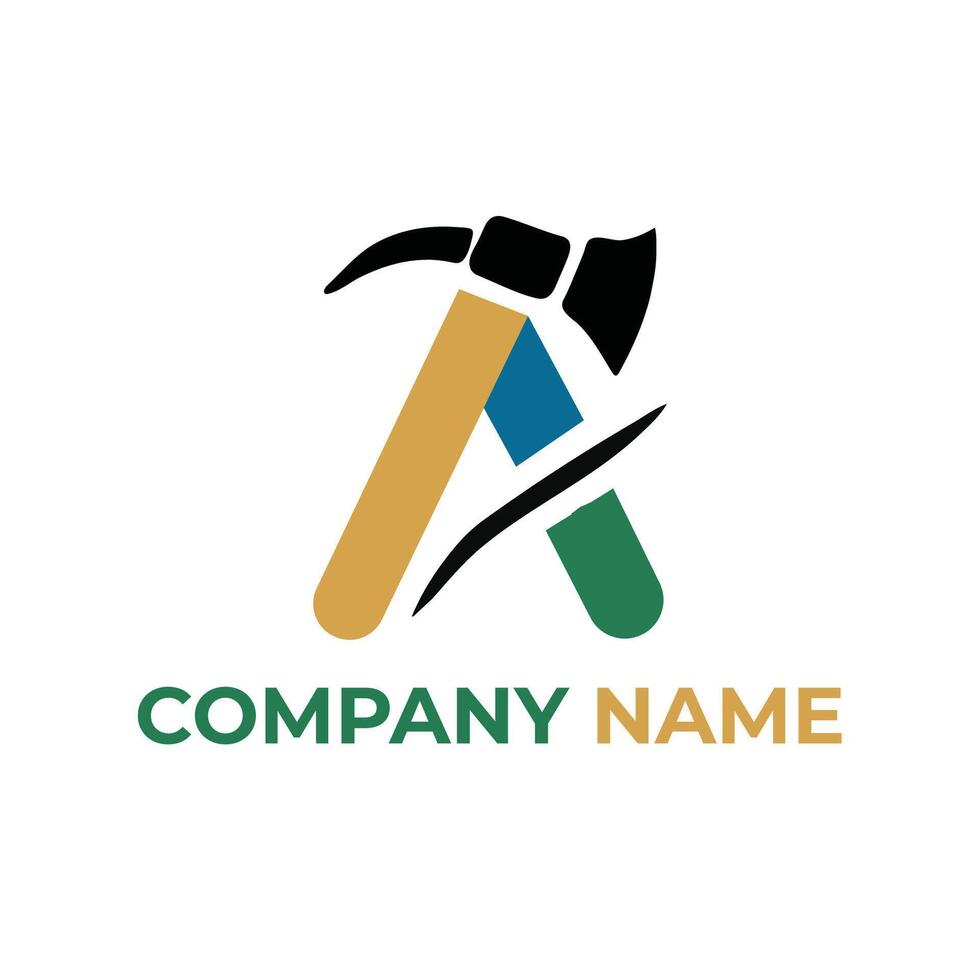 A letter Abstract shape Simple logo design vector