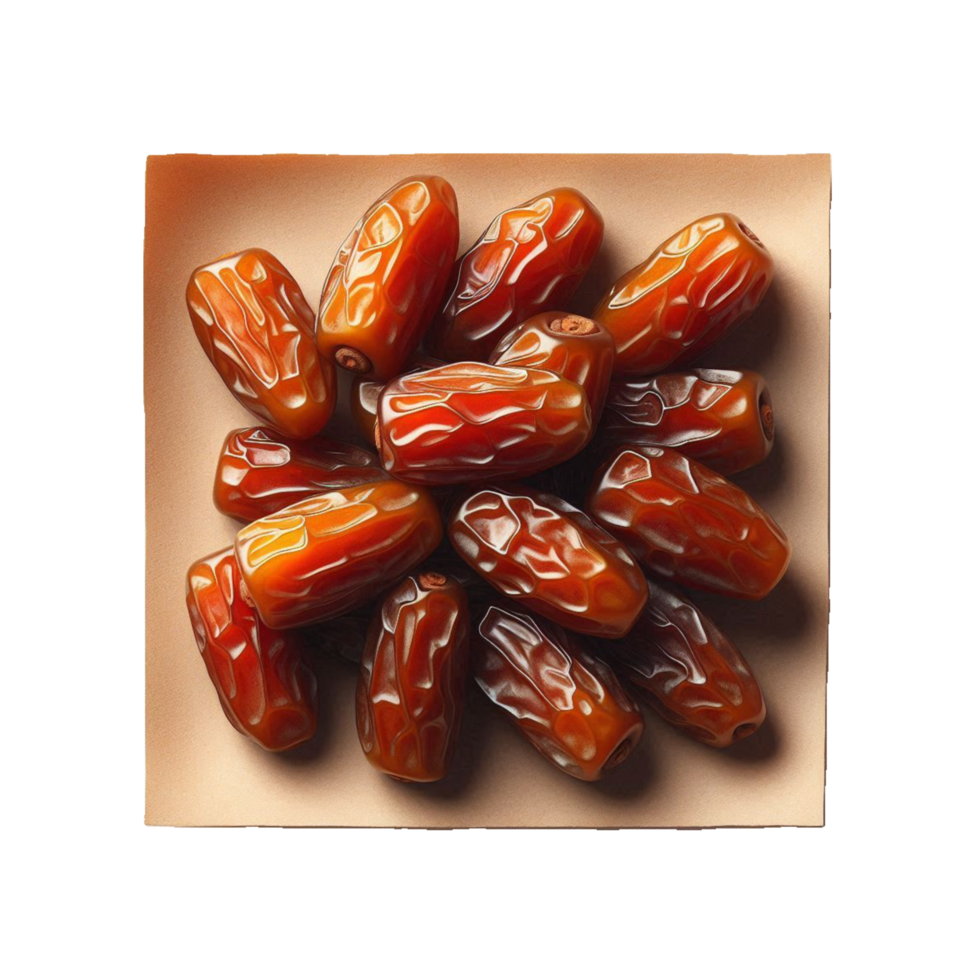 Dates are arranged in a square on a plate png