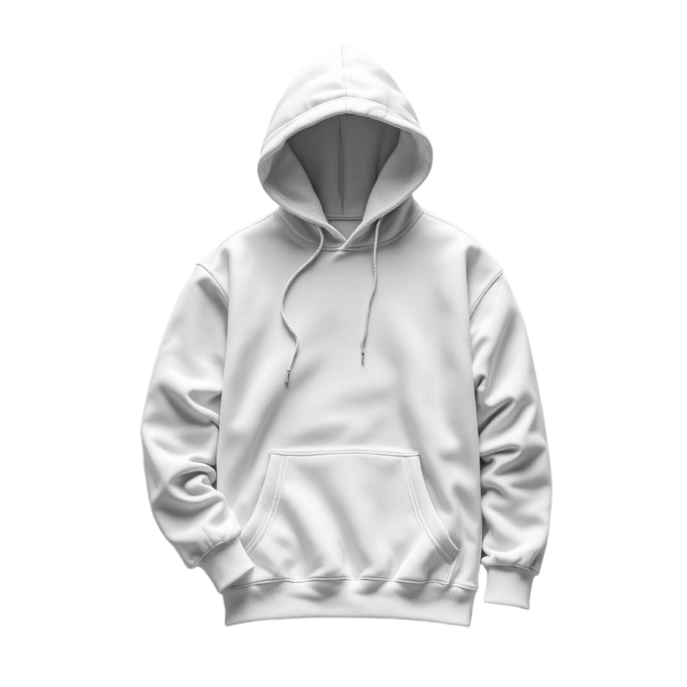 White hoodie on transparent background png