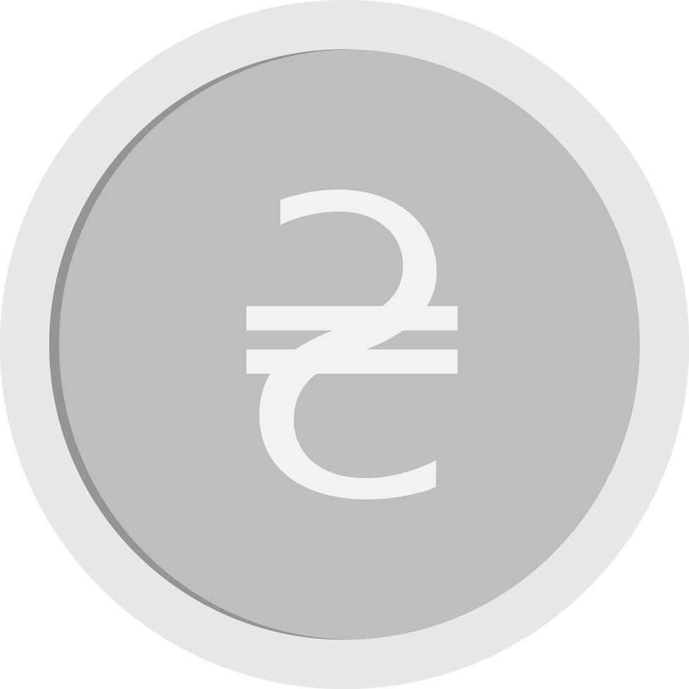 Silver coin with Ukrainian hryvnia sign. vector
