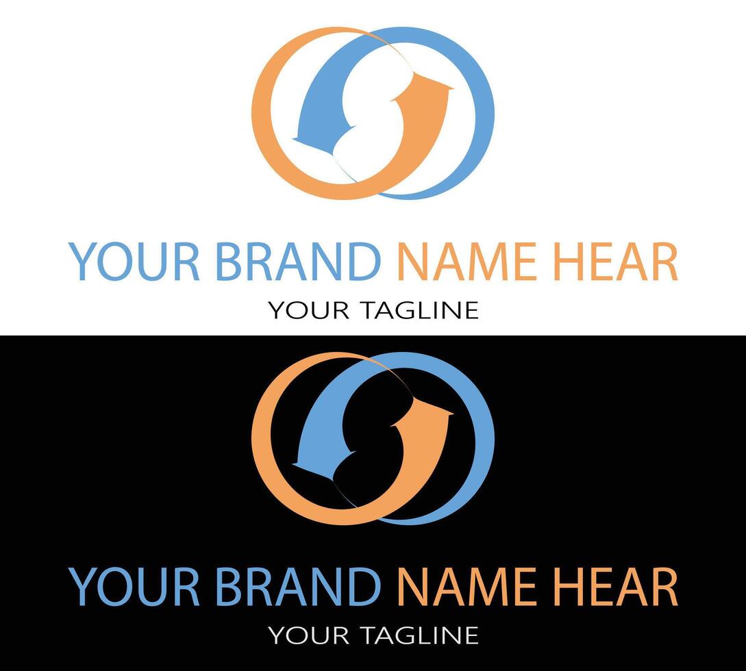 a logo design with a circle and arrow vector