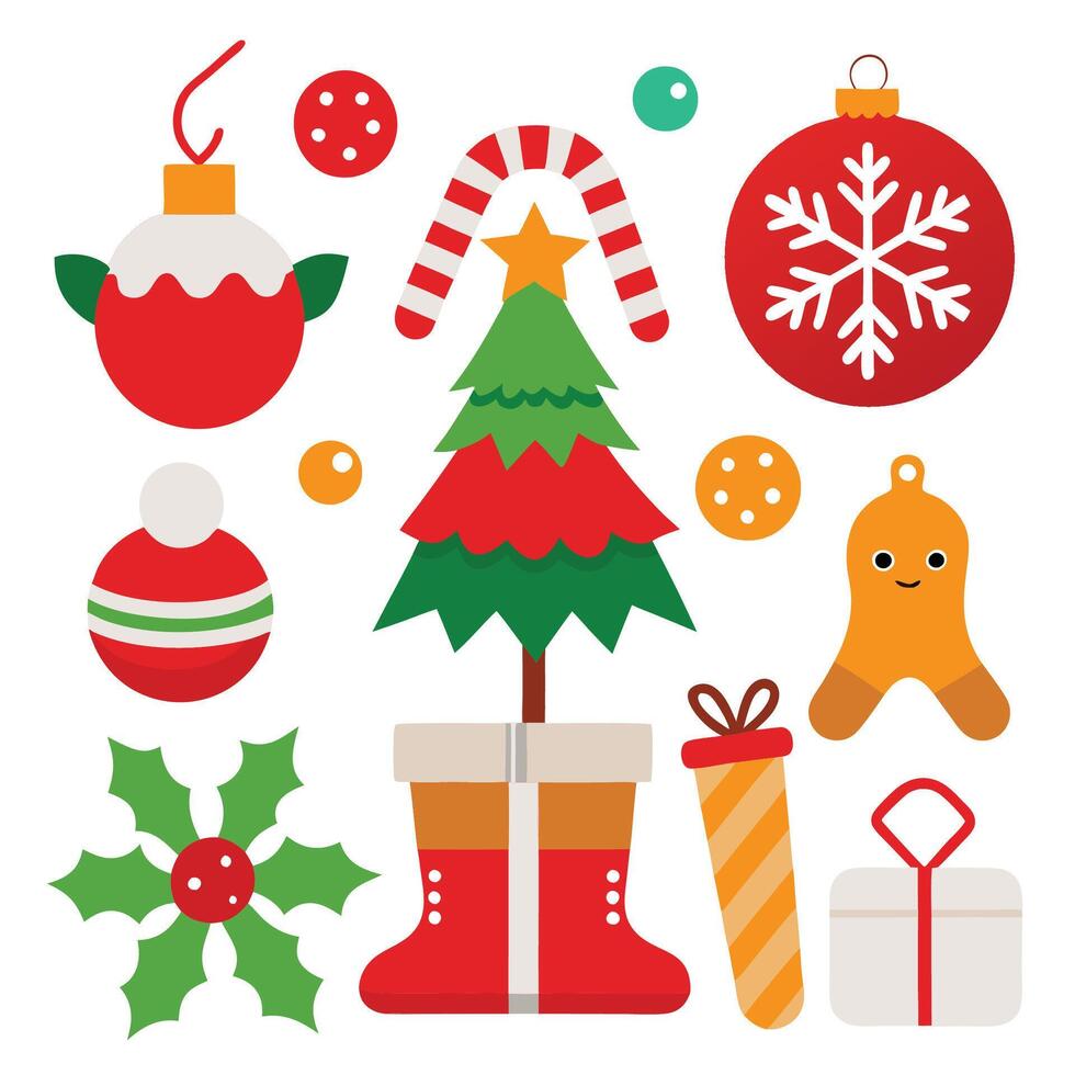 Christmas Decoration Pack on white vector