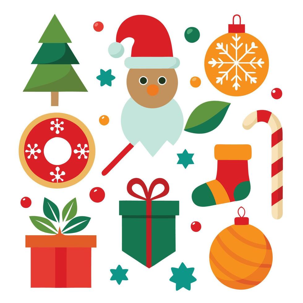 Festive Christmas Elements Collection vector