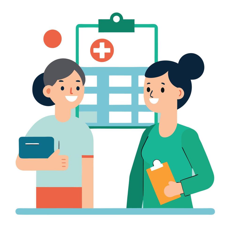 Medical Assistant Scheduling Patient Appointments vector