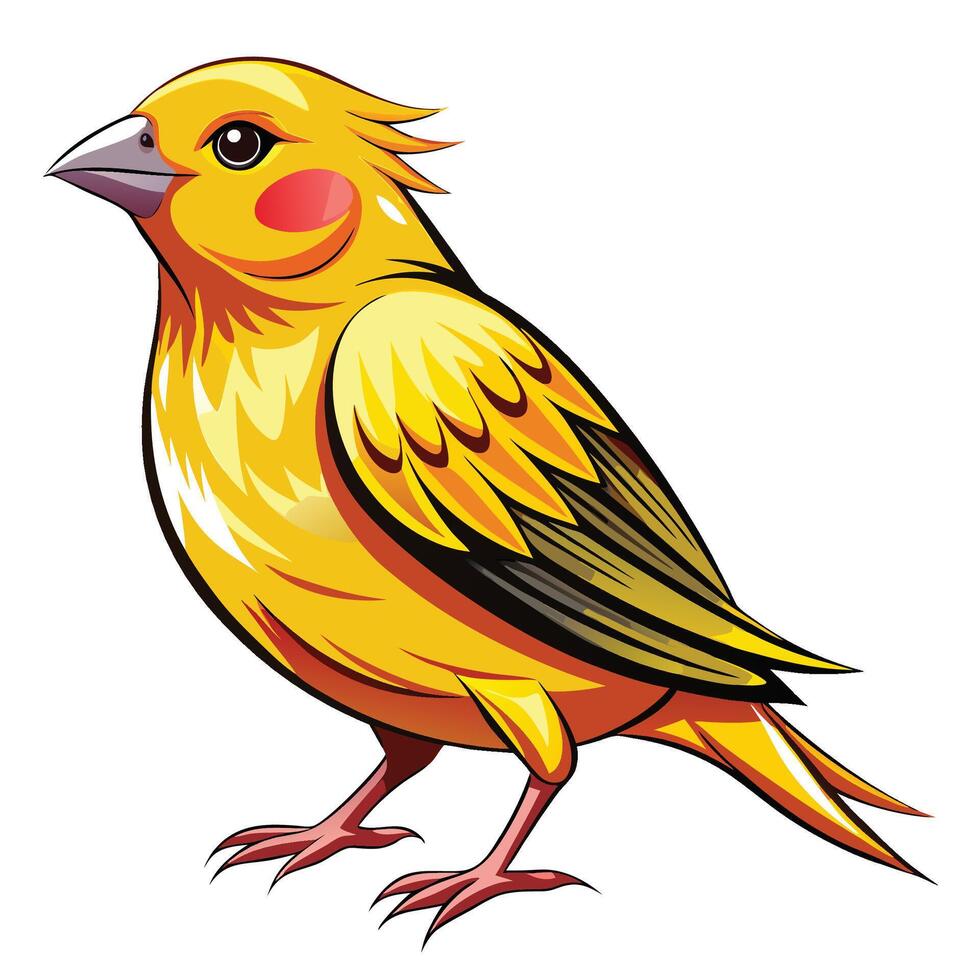 Minimalist Canary Bird Sketch vector