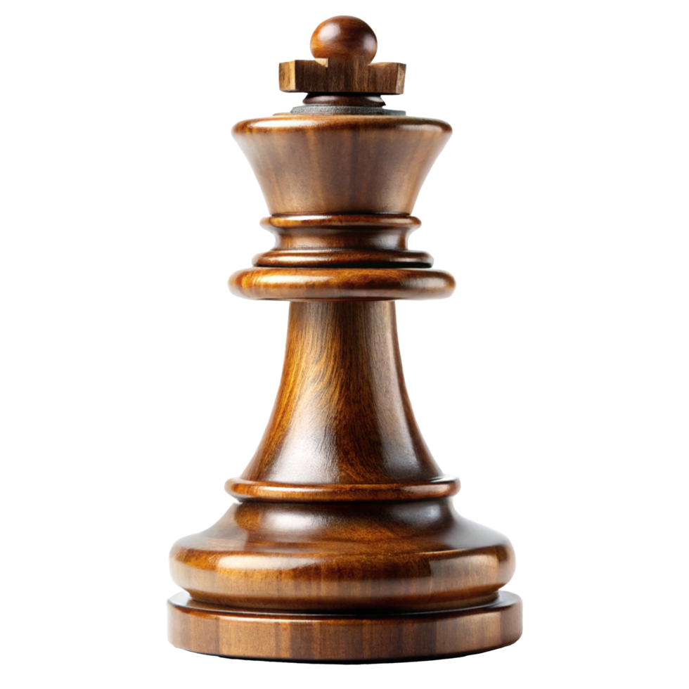Wooden Chess King Piece Isolated on transparent background png