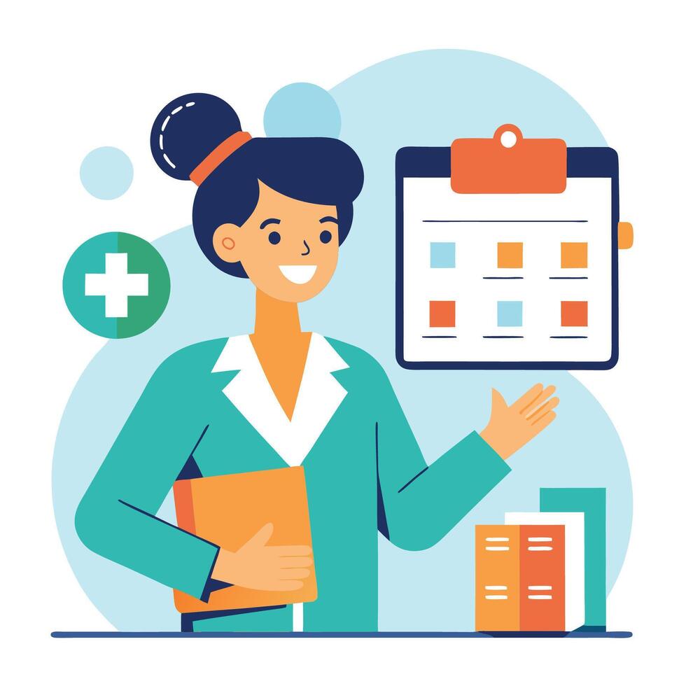 Effortless Patient Serial Booking by Medical Assistant vector