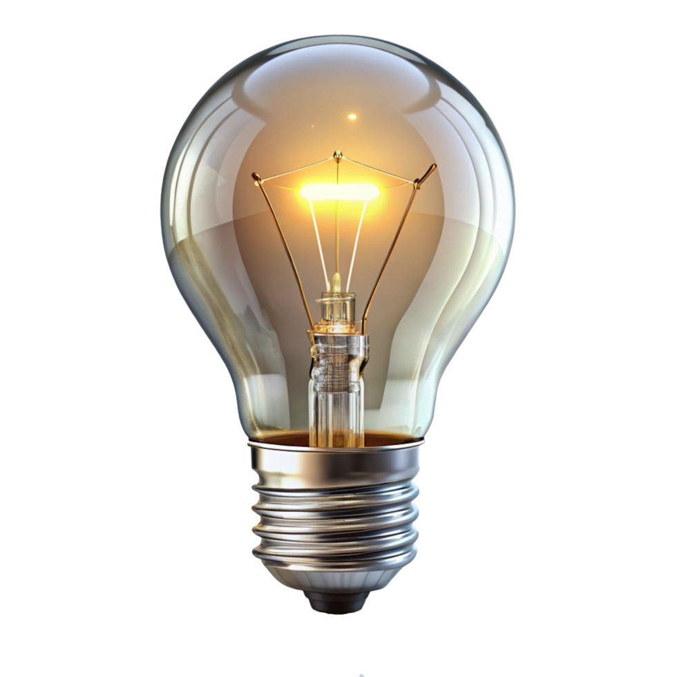 Shining Light Bulb on transparent Background png
