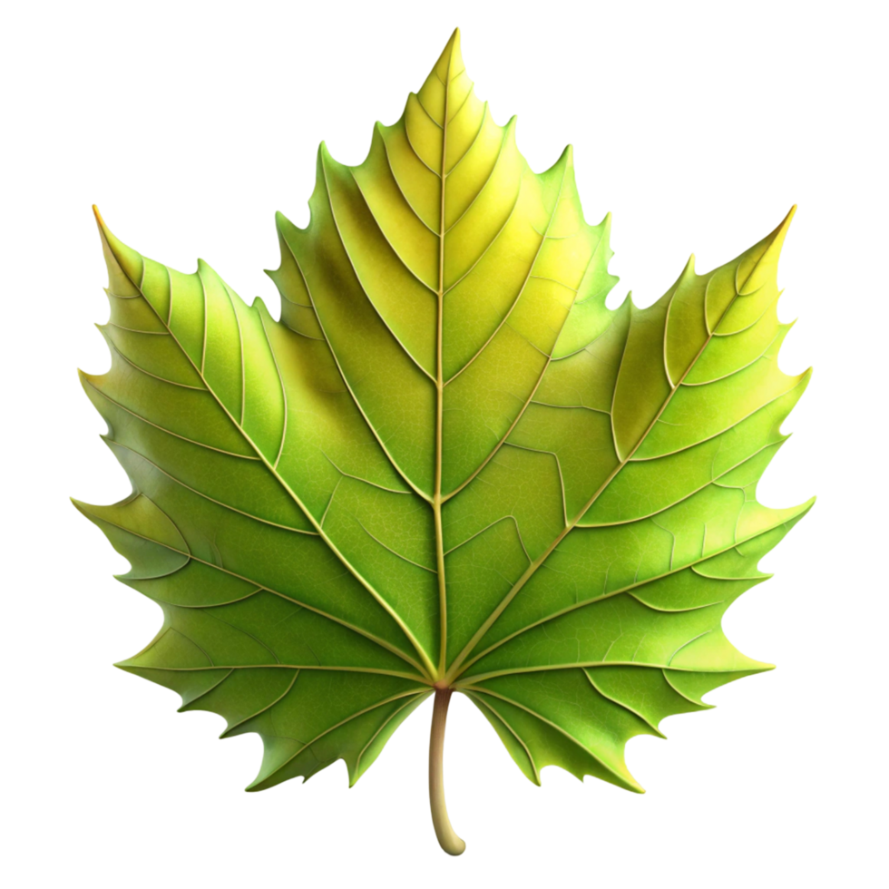 Célibataire vert feuille isolé sur transparent Contexte png