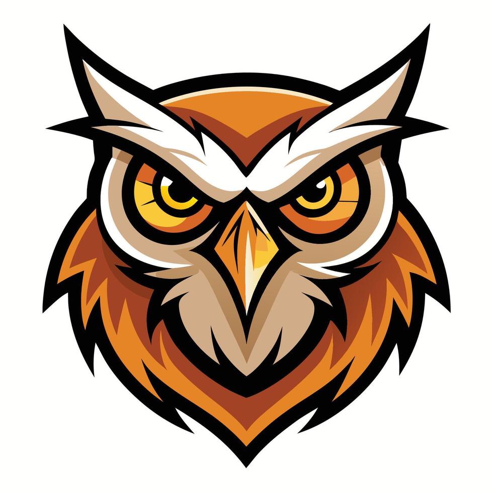 Unique Owl Head Logo Creations vector