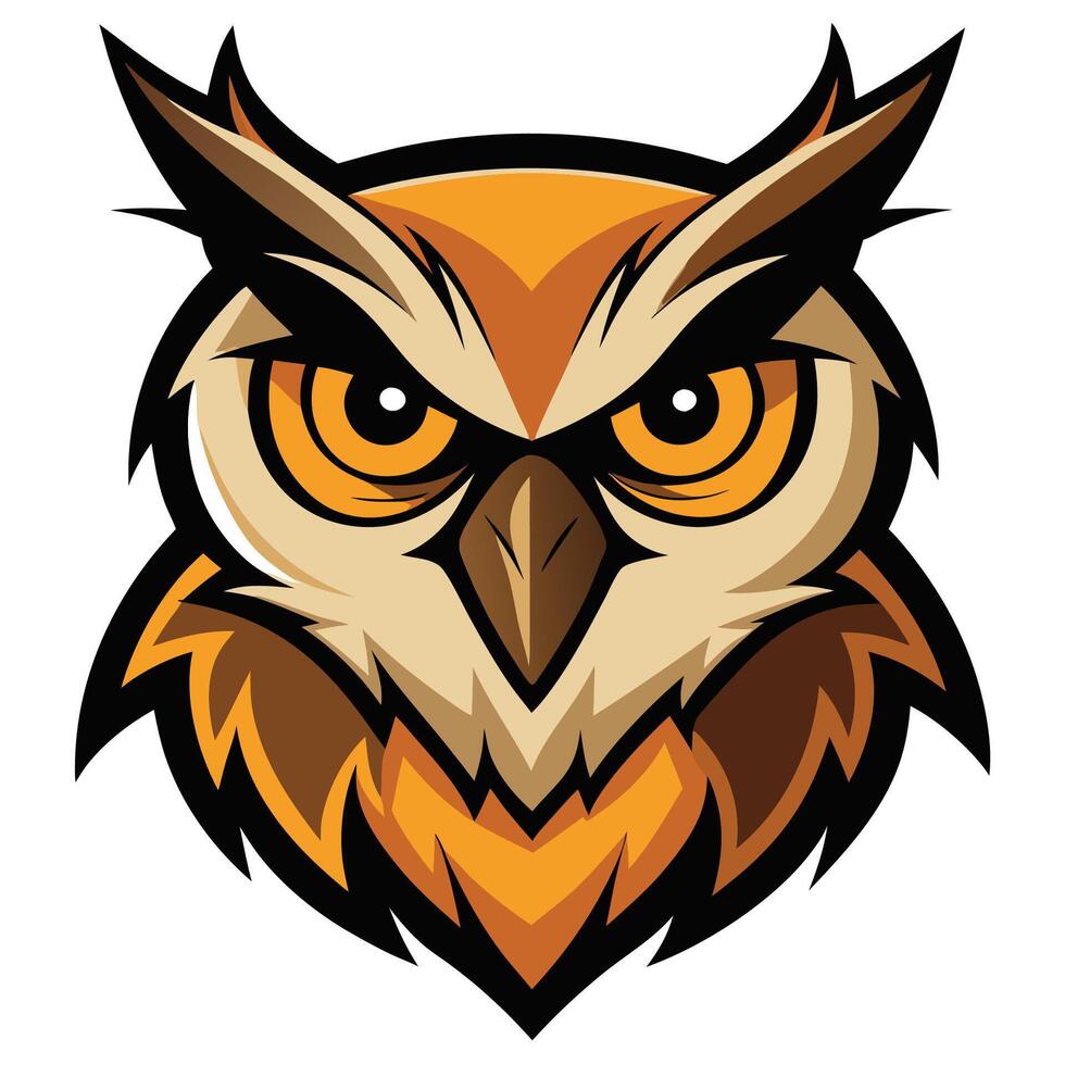 Modern Owl Head Logo Art vector