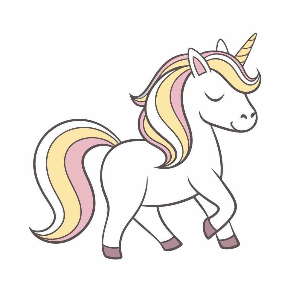 Whimsical Unicorn Illustration for Decor vector