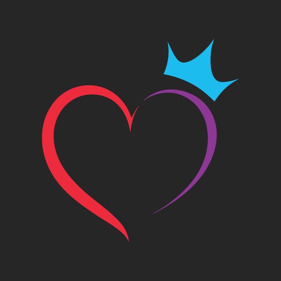 Stylish Heart with Crown Design vector