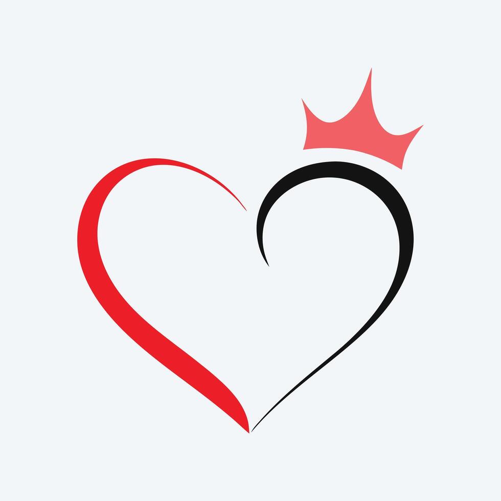 Heart Crown Logo for Romance Theme vector