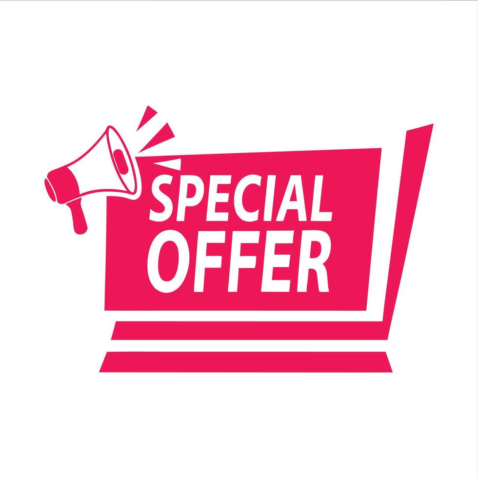 Modern Special Offer Banner with Megaphone Icon vector