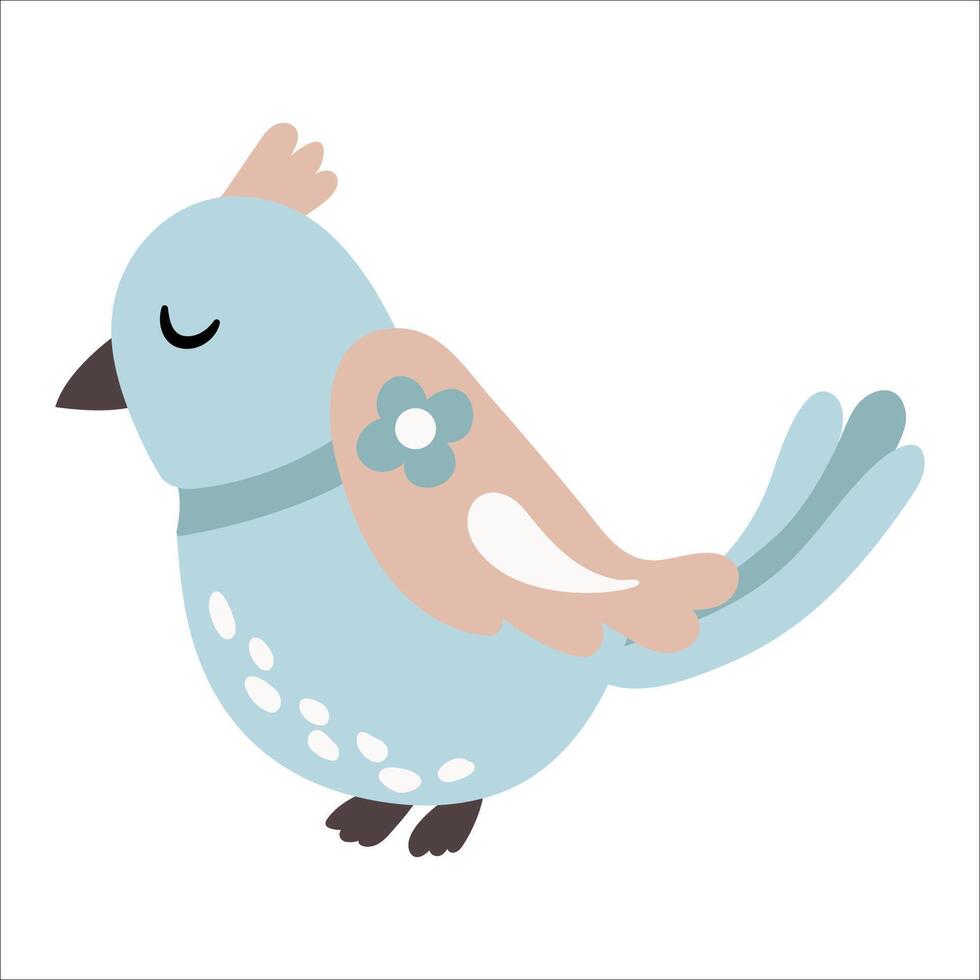 Cute hand drawn fairy bird vector