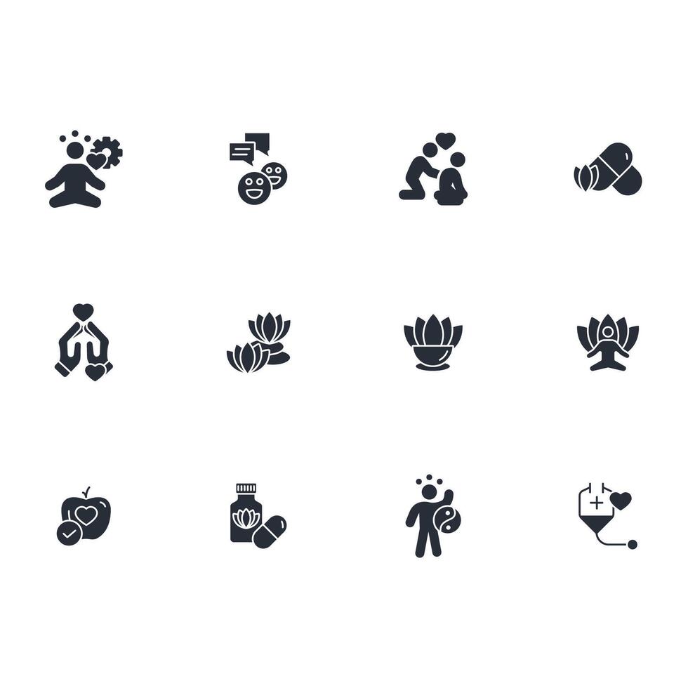 Wellness icon set..Editable stroke.linear style sign for use web design,logo.Symbol illustration. vector