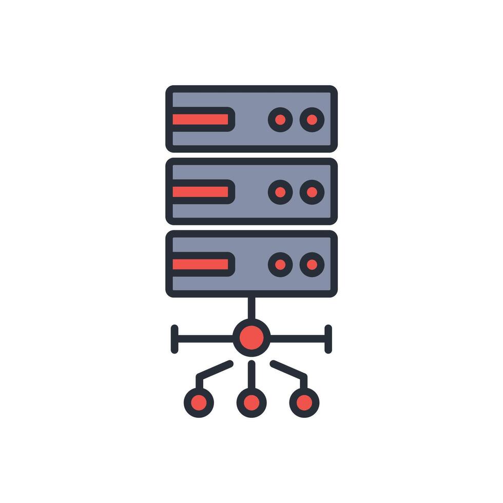 Server icon. .Editable stroke.linear style sign for use web design,logo.Symbol illustration. vector