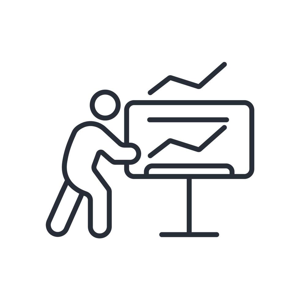 presentation icon. .Editable stroke.linear style sign for use web design,logo.Symbol illustration. vector