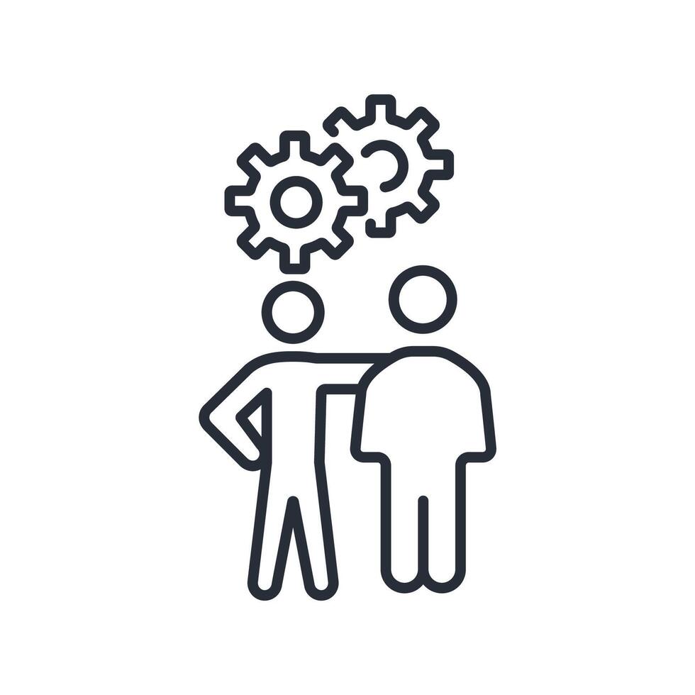 Team Building icon. .Editable stroke.linear style sign for use web design,logo.Symbol illustration. vector