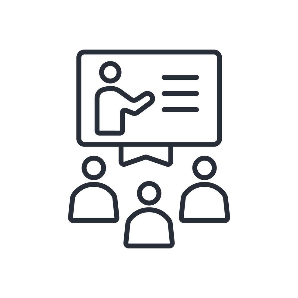 seminar icon. .Editable stroke.linear style sign for use web design,logo.Symbol illustration. vector
