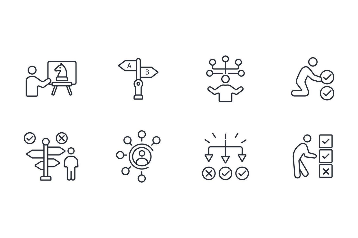Choice icon set..Editable stroke.linear style sign for use web design,logo.Symbol illustration. vector