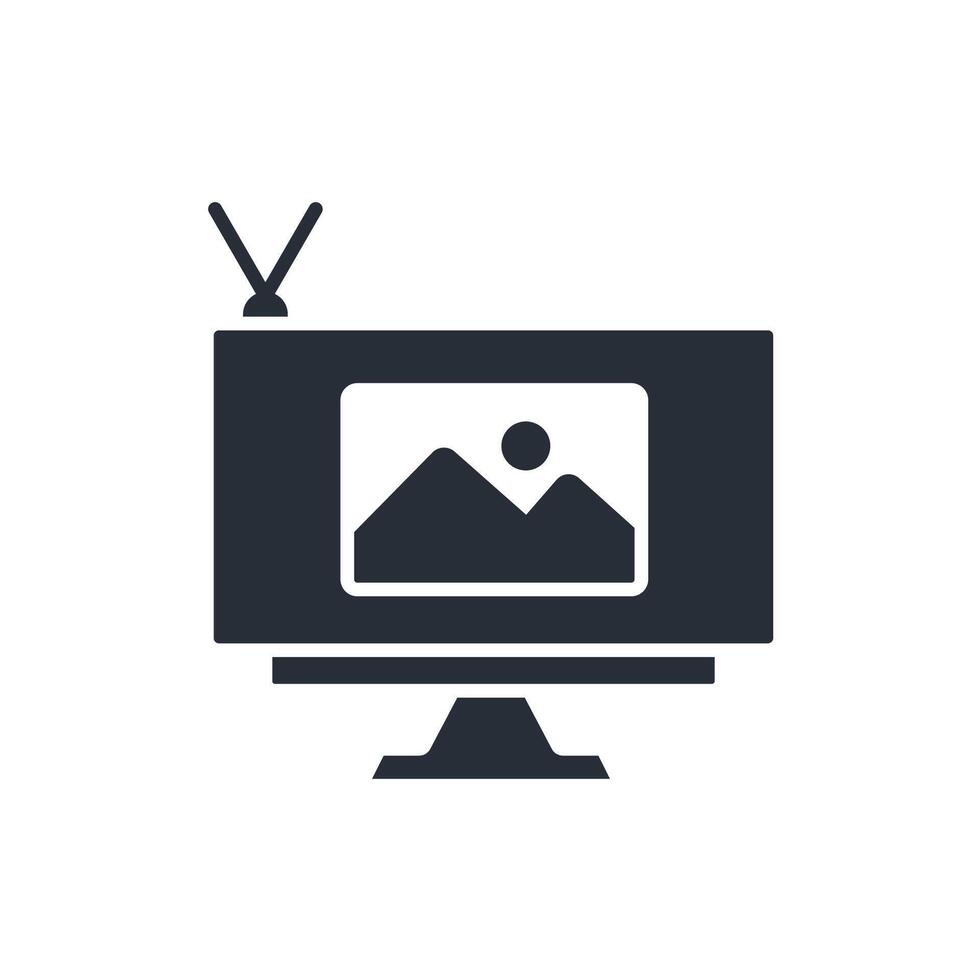 Television icon. .Editable stroke.linear style sign for use web design,logo.Symbol illustration. vector