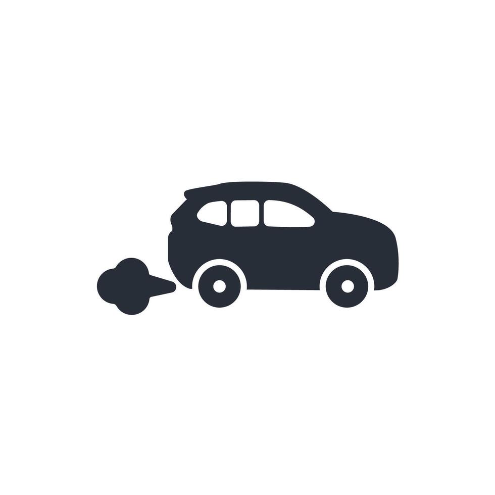 car exhaust icon. .Editable stroke.linear style sign for use web design,logo.Symbol illustration. vector
