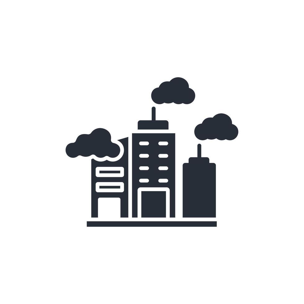 city Pollution icon. .Editable stroke.linear style sign for use web design,logo.Symbol illustration. vector