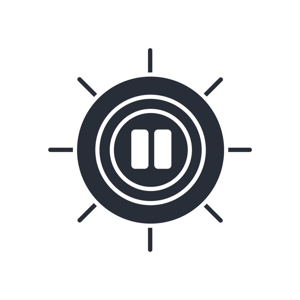 Pause icon. .Editable stroke.linear style sign for use web design,logo.Symbol illustration. vector