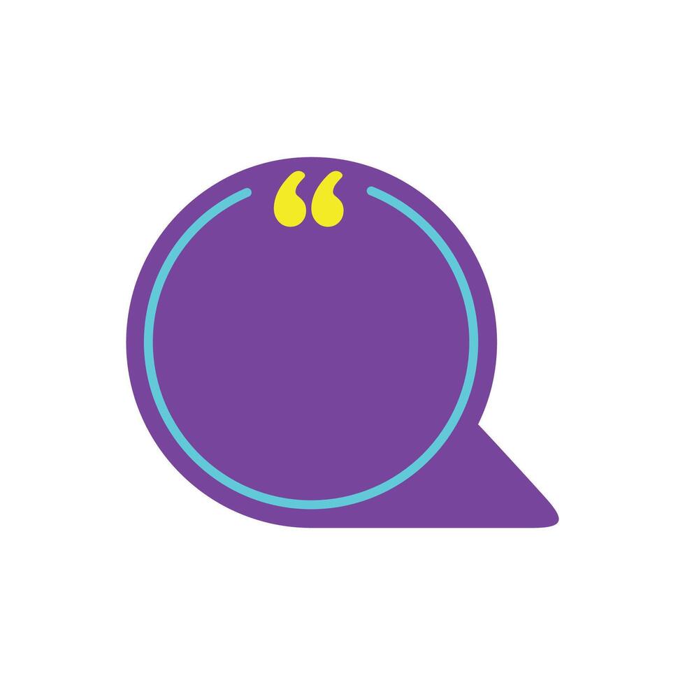 rounded quote chat bubble illustration. vector
