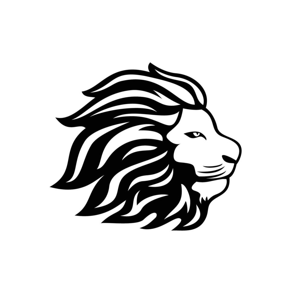 lion head silhouette logo template design. wild animal sign and symbol. vector