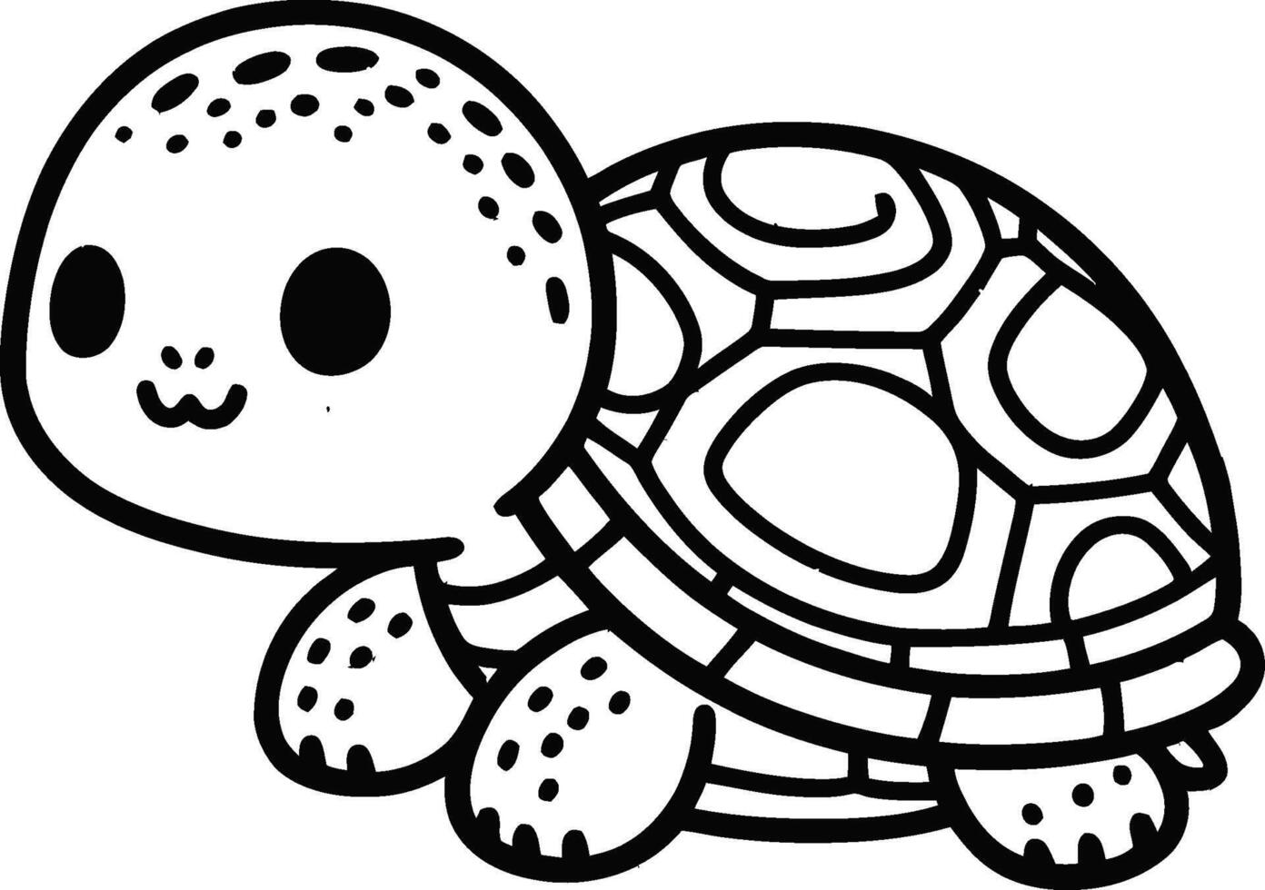 A cute turtle coloring page vector