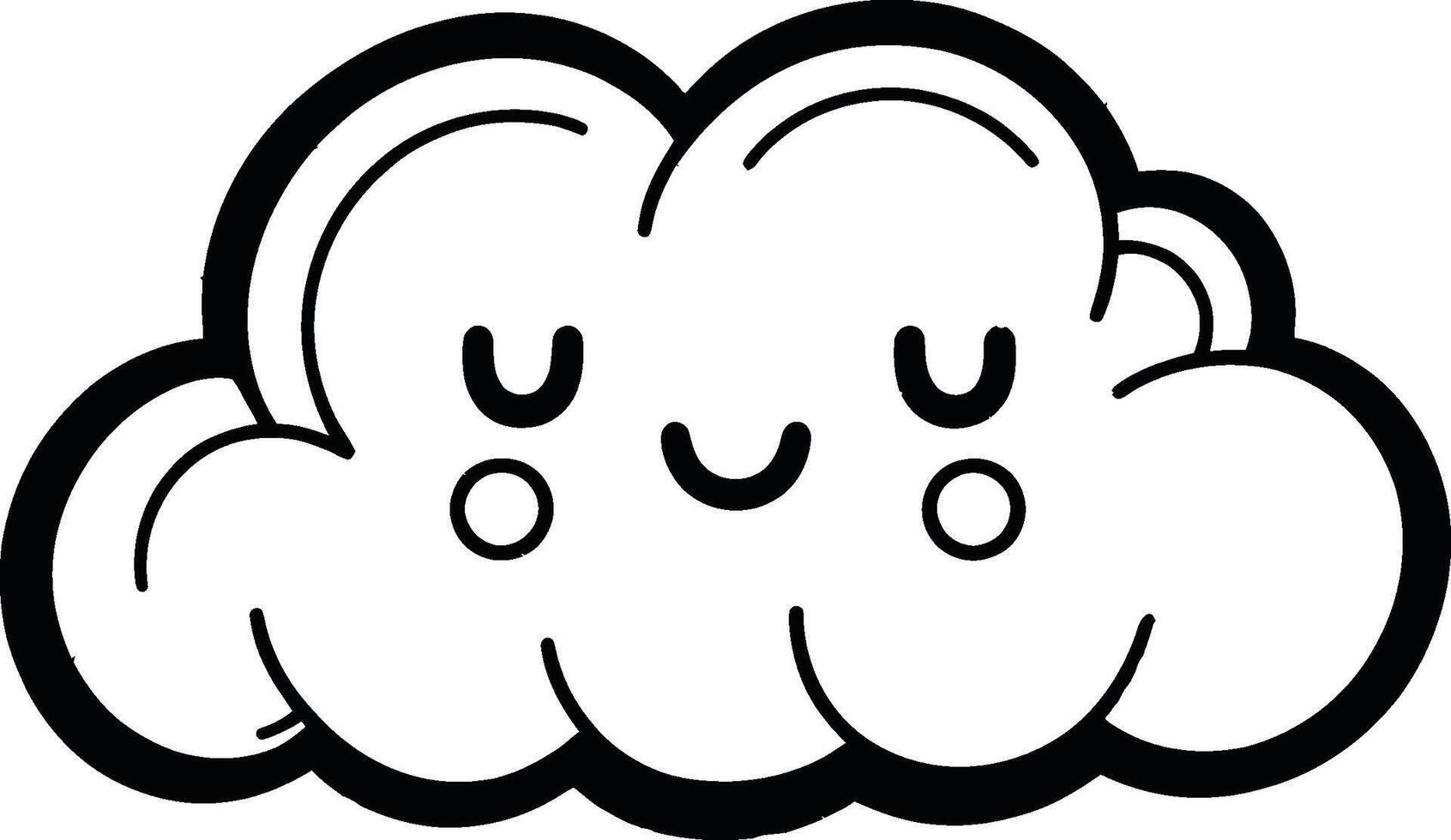 A cartoon cloud with a smiley face vector